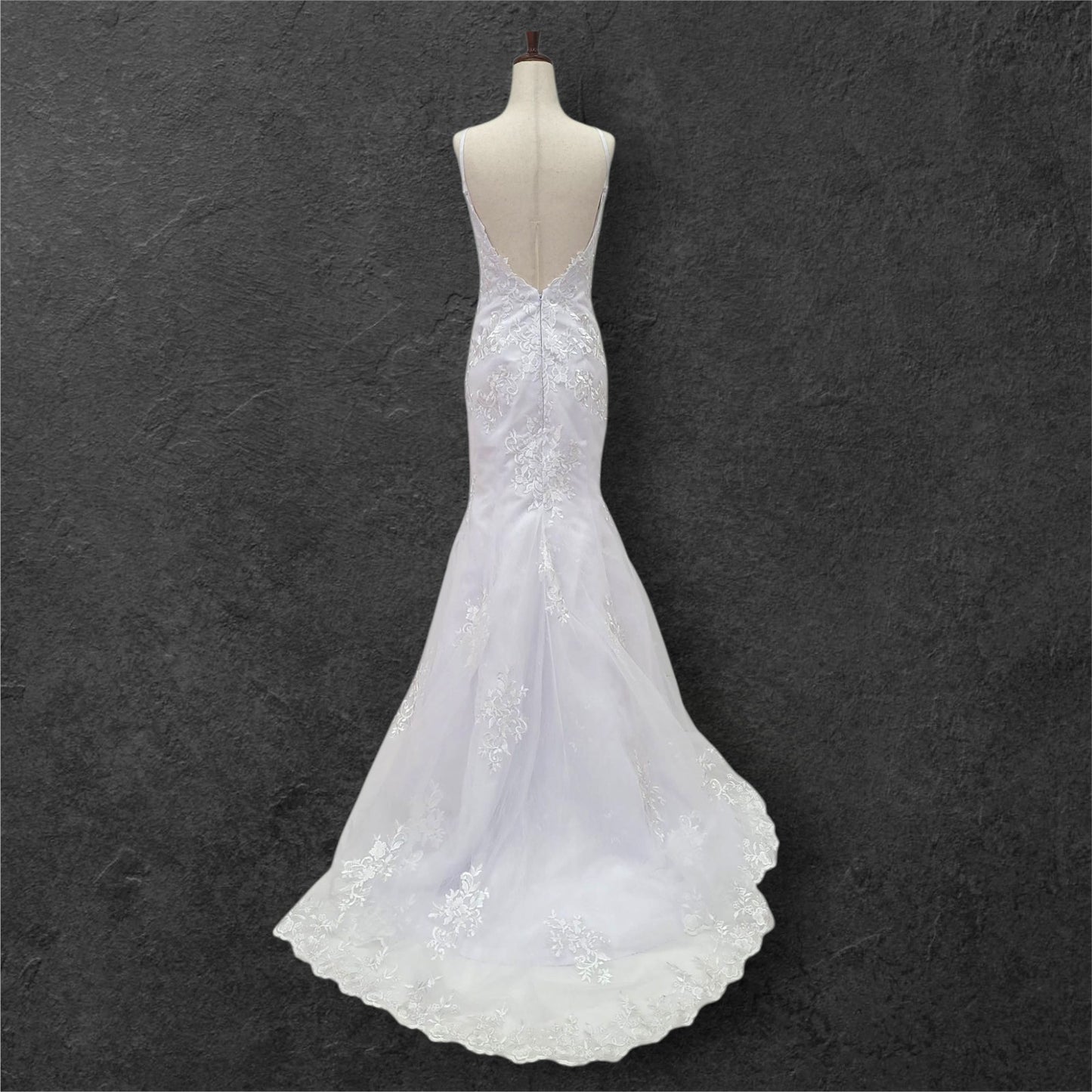 Low Back Mermaid Wedding Dress with Train