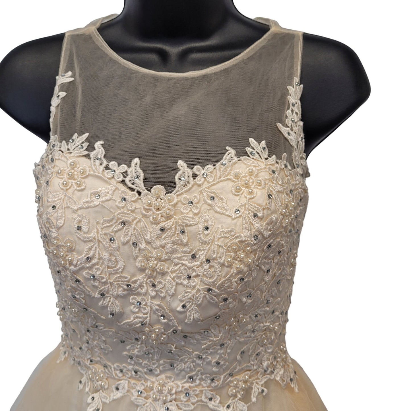 Women's Vanilla Short Mesh Sweetheart Dress
