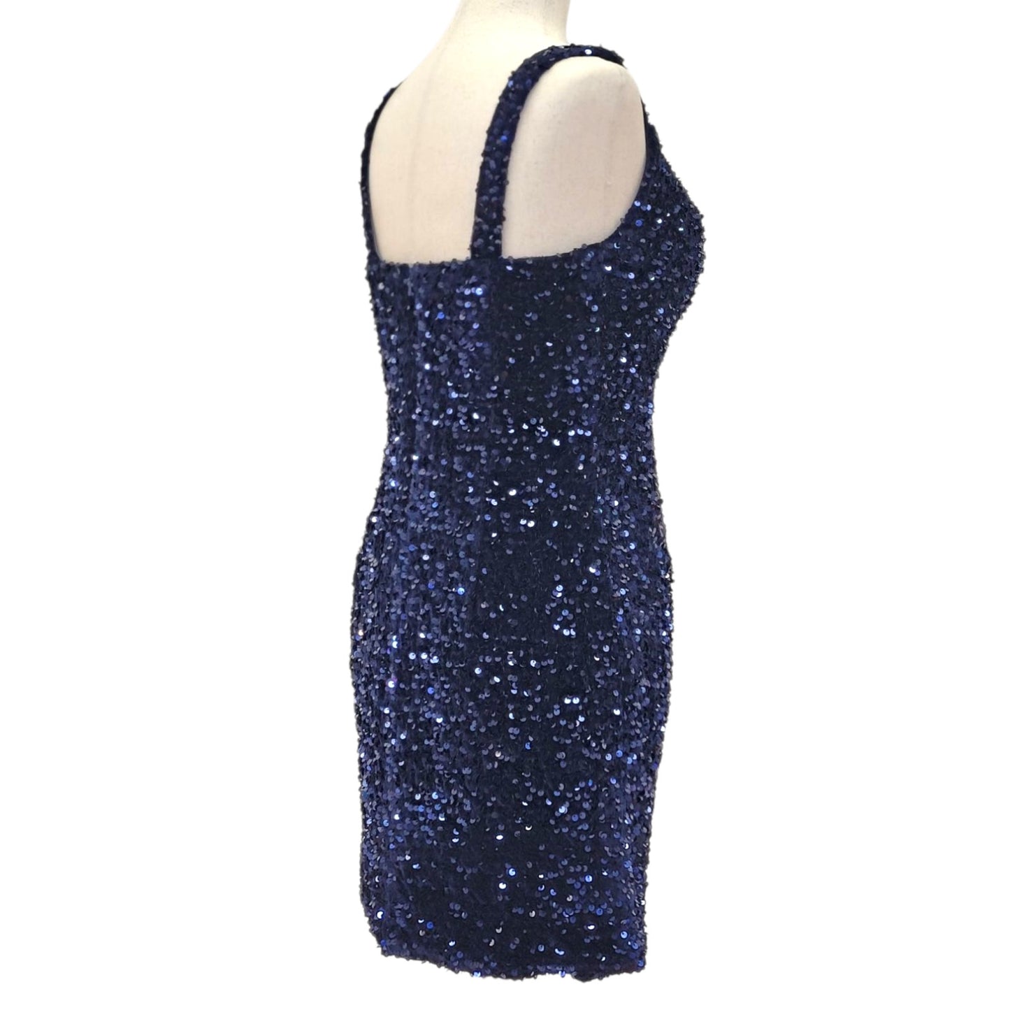 Women's Short Navy Blue Sequin Dress