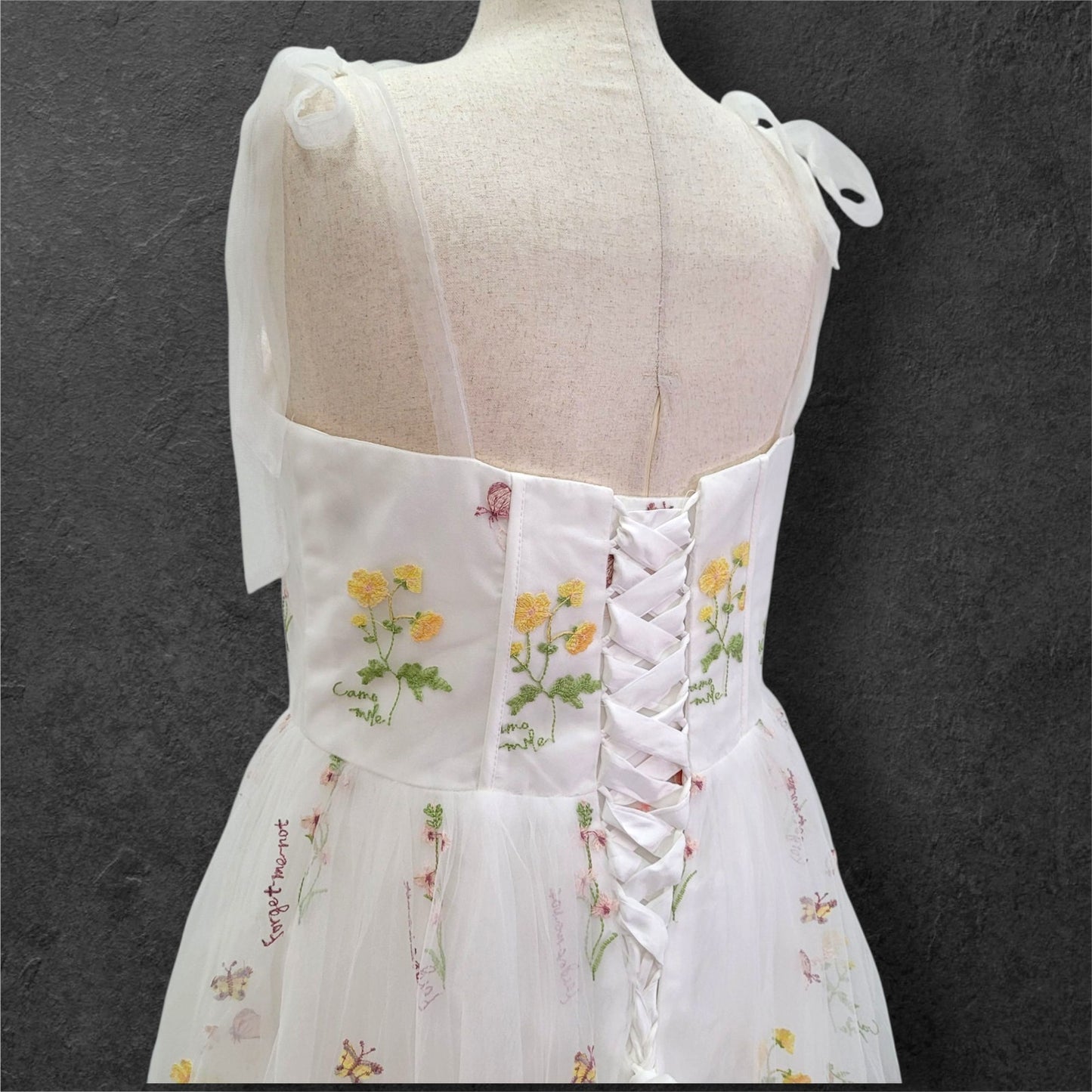 Colorful Floral Embroidered Wedding Dress with Sweetheart Neckline