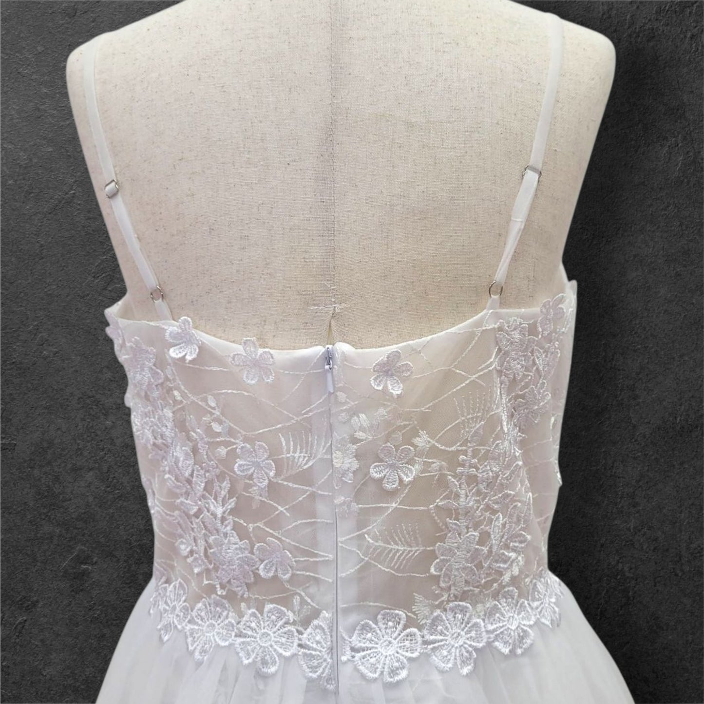 Floral V-Neck Wedding Dress