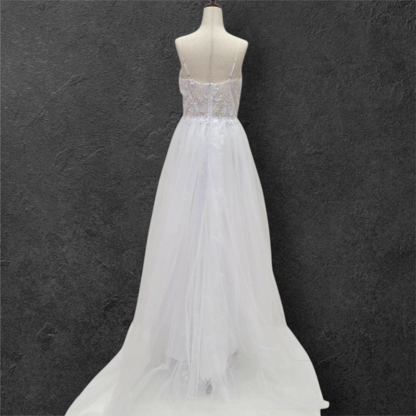 Floral V-Neck Wedding Dress