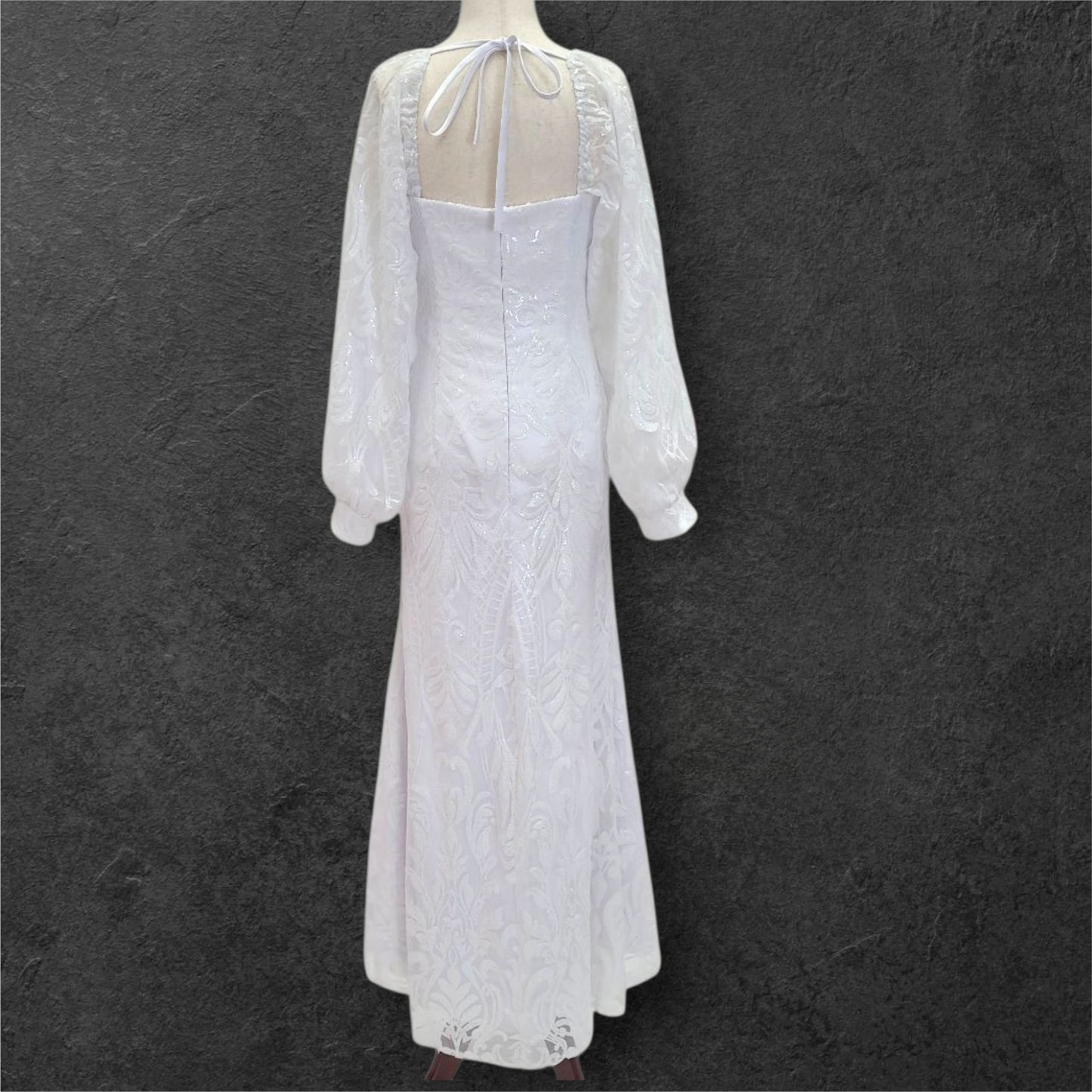Fitted Sheath Wedding Dress with Patterned Sequins