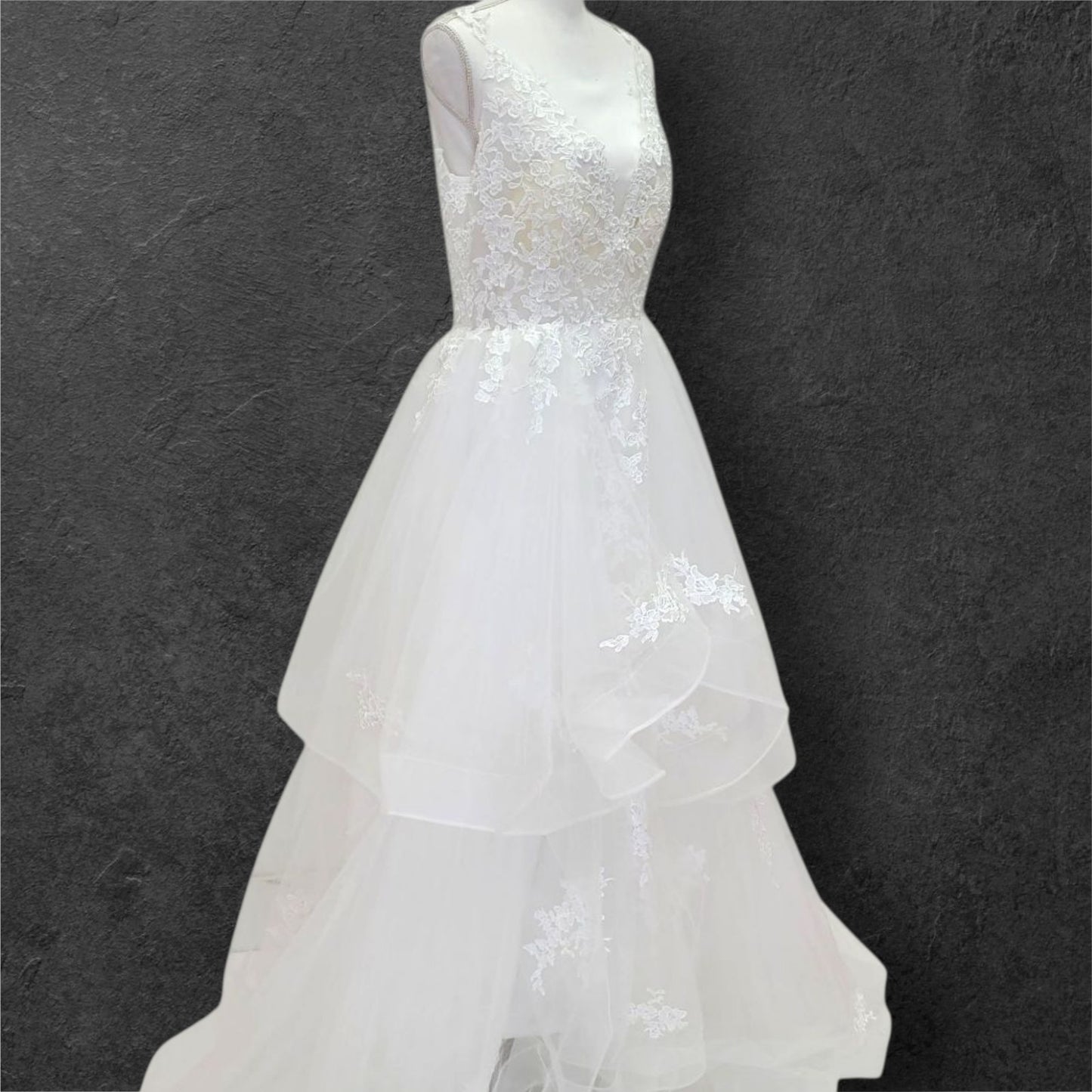 Tiered Skirt Ballgown Wedding Dress