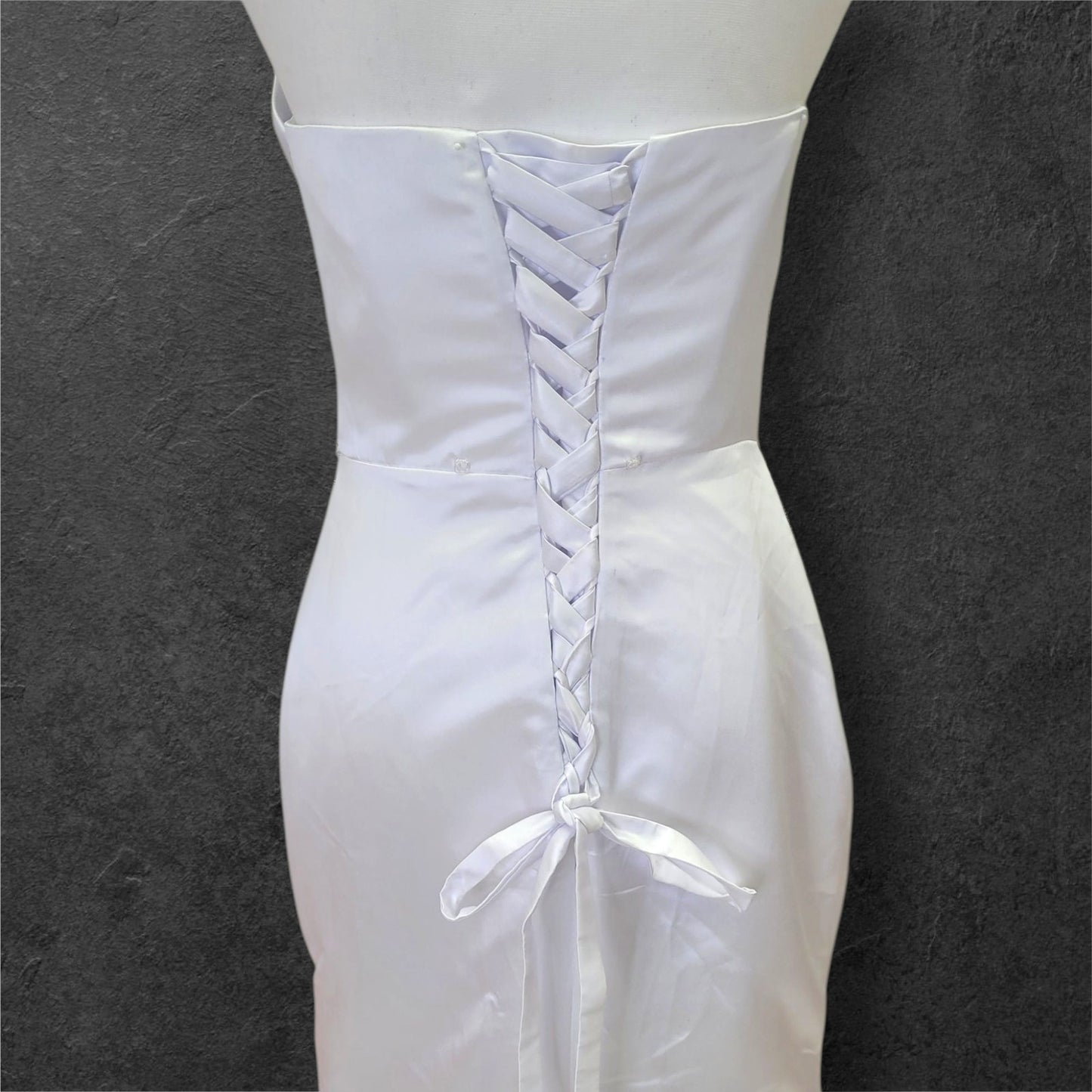 Stunning Strapless Satin Gown with Detachable Skirt