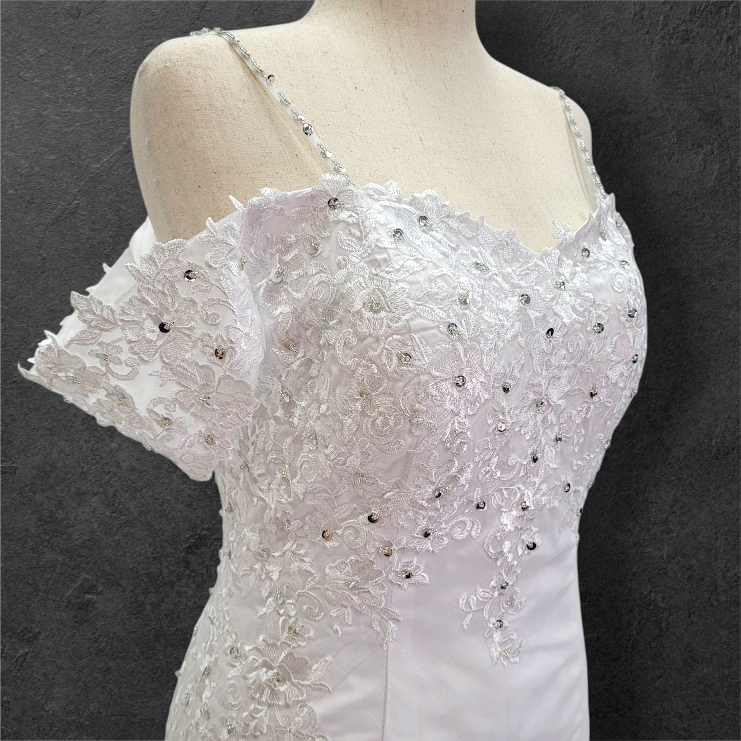 Fun Tulle Trumpet Skirt Wedding Dress with Corset Back and Off Shoulder Sleeves