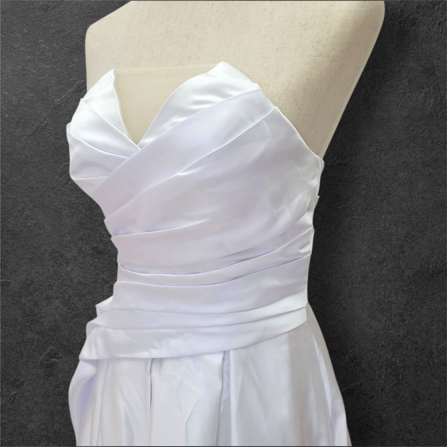 Strapless Satin Wedding Dress with Corset Back