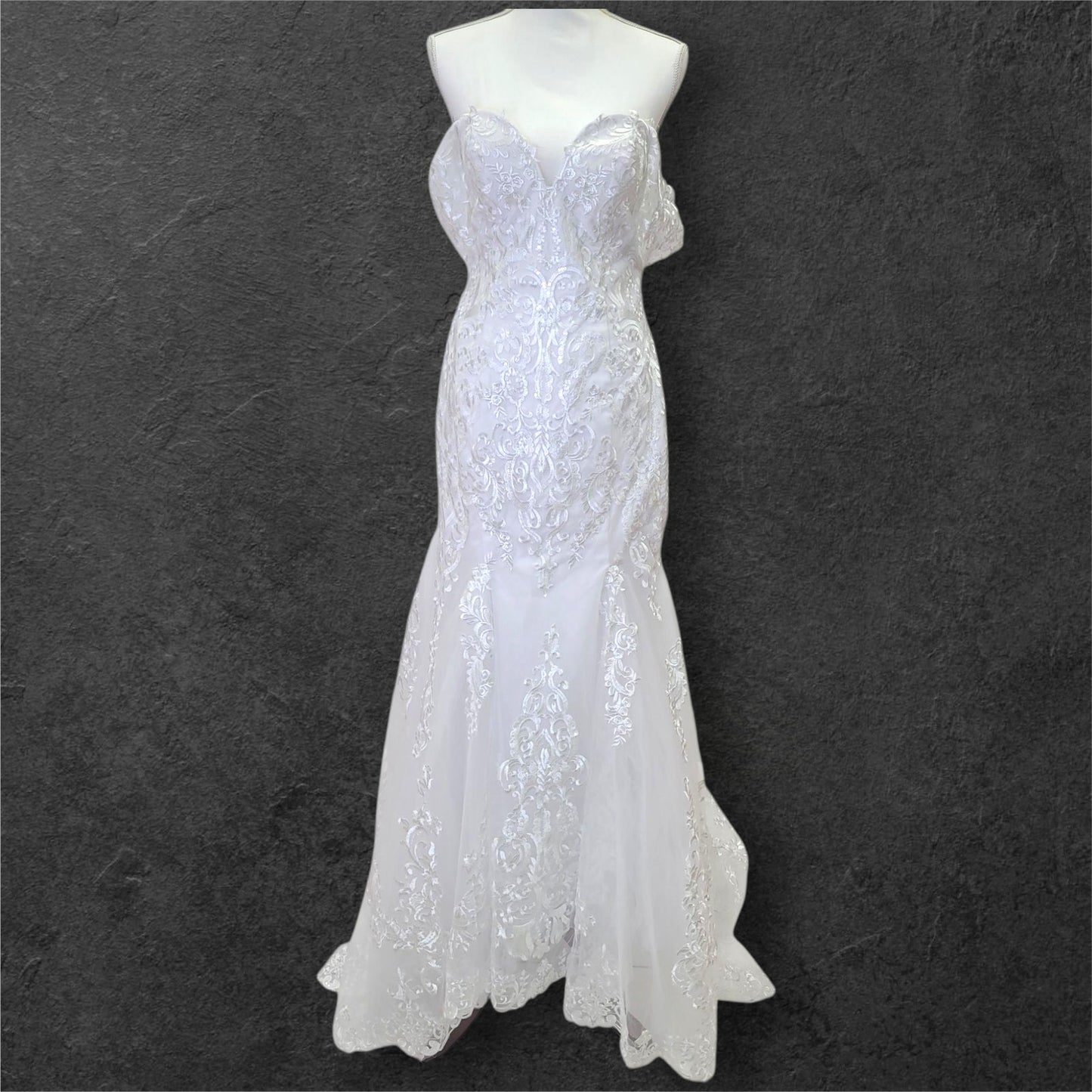 Off Shoulder Trumpet Wedding Dress with Train and Corset