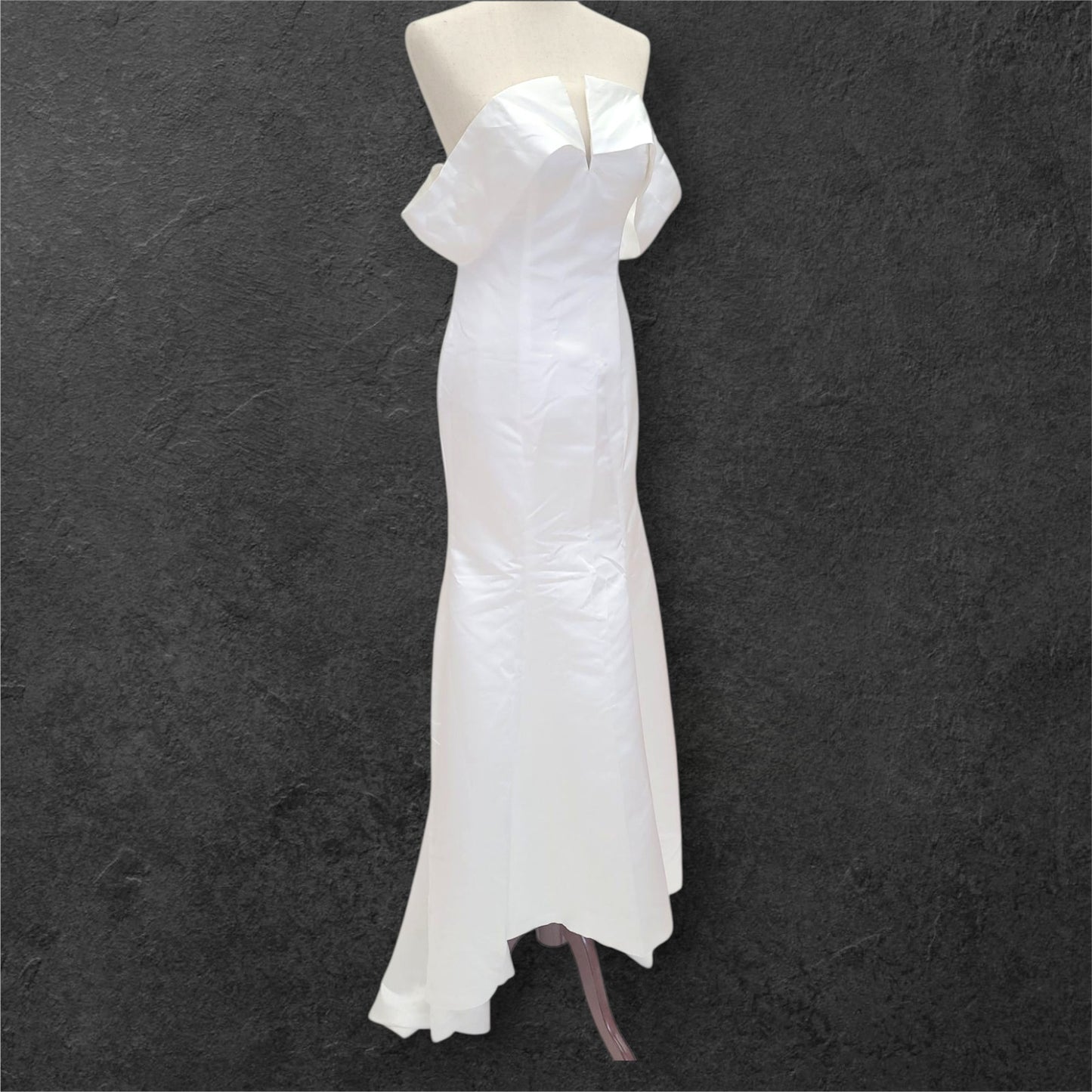 Fitted Off-Shoulder Satin Wedding Dress