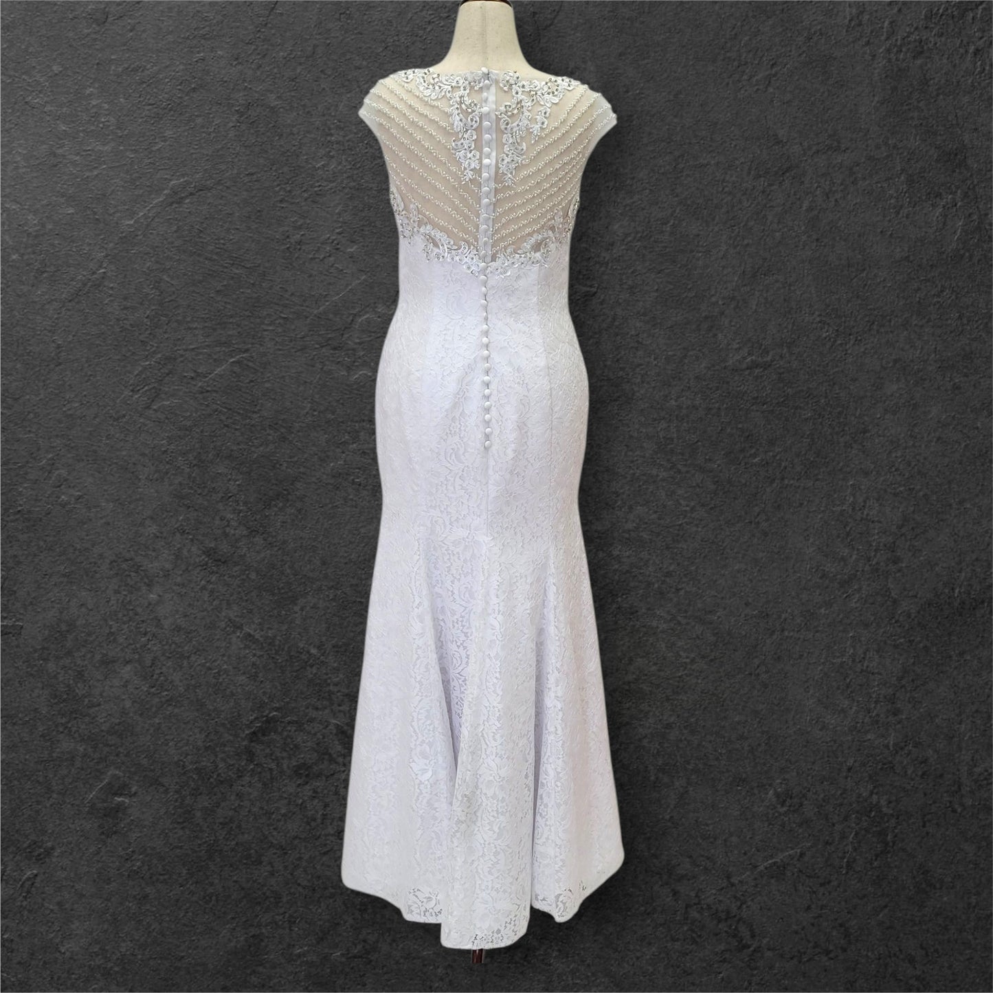 Intricately Beaded Wedding Dress with Plunge Neckline