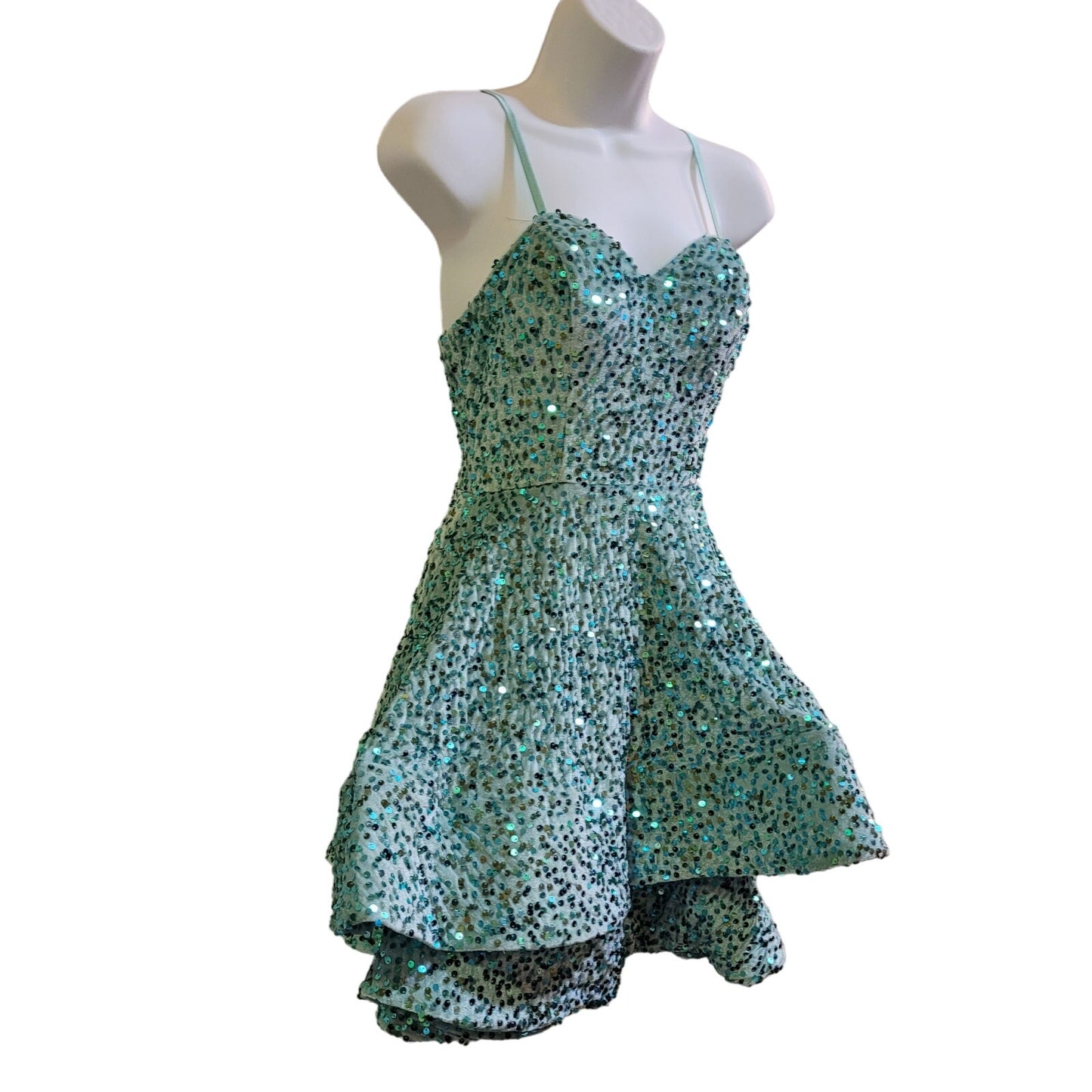 Women's Seafoam Green Short Dress Sweetheart Neckline