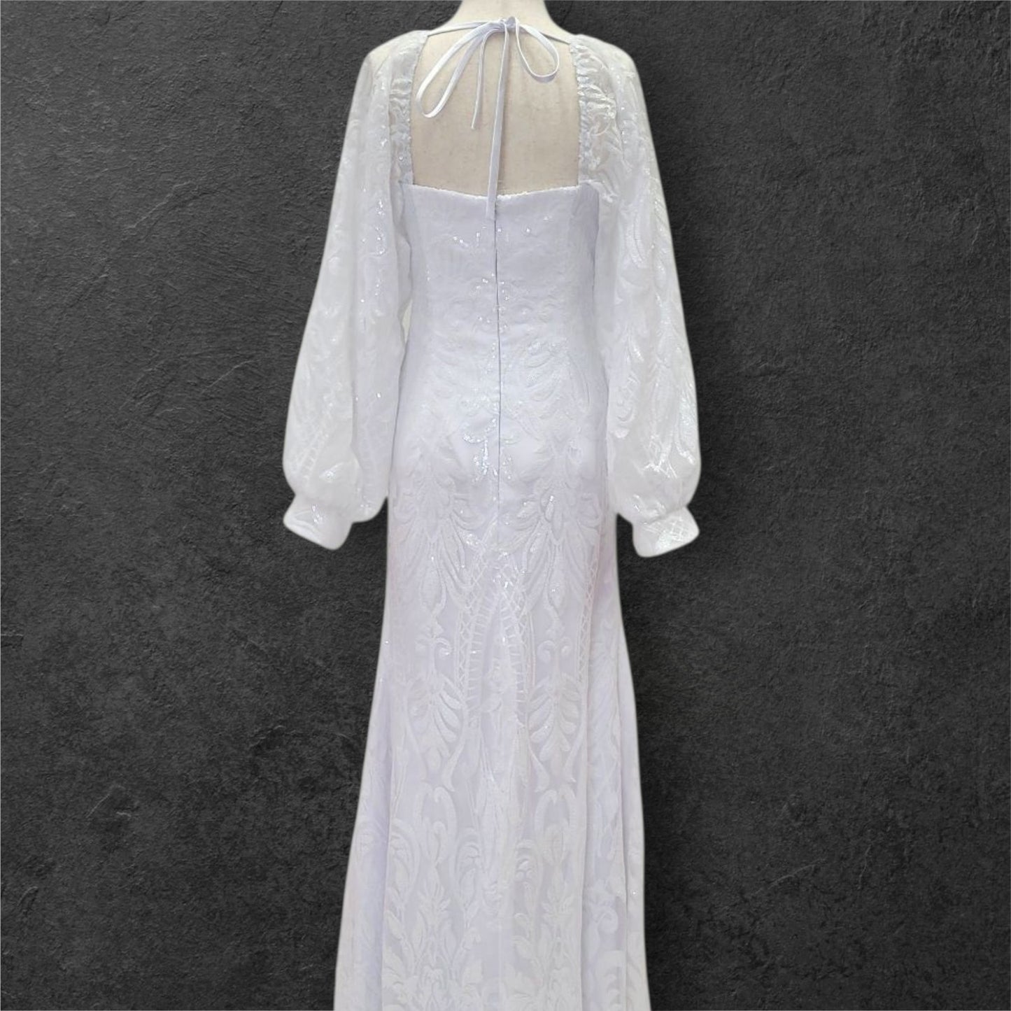 Fitted Sheath Wedding Dress with Patterned Sequins