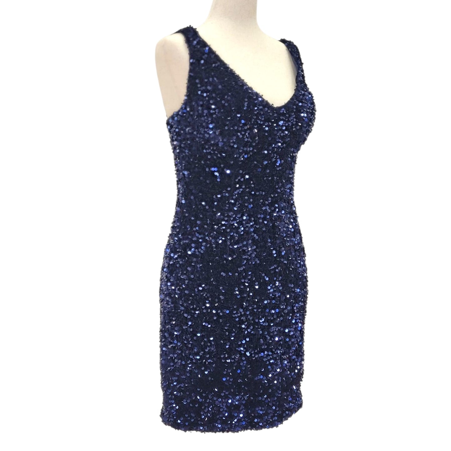 Women's Short Navy Blue Sequin Dress