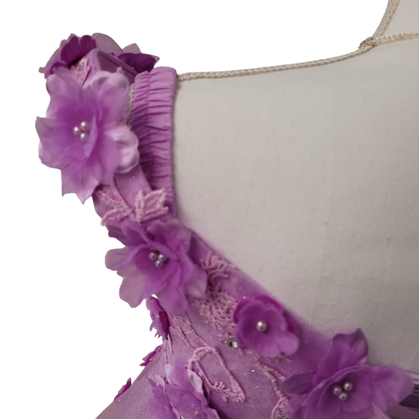 Women's Lilac Short Flower Off Shoulder Dress