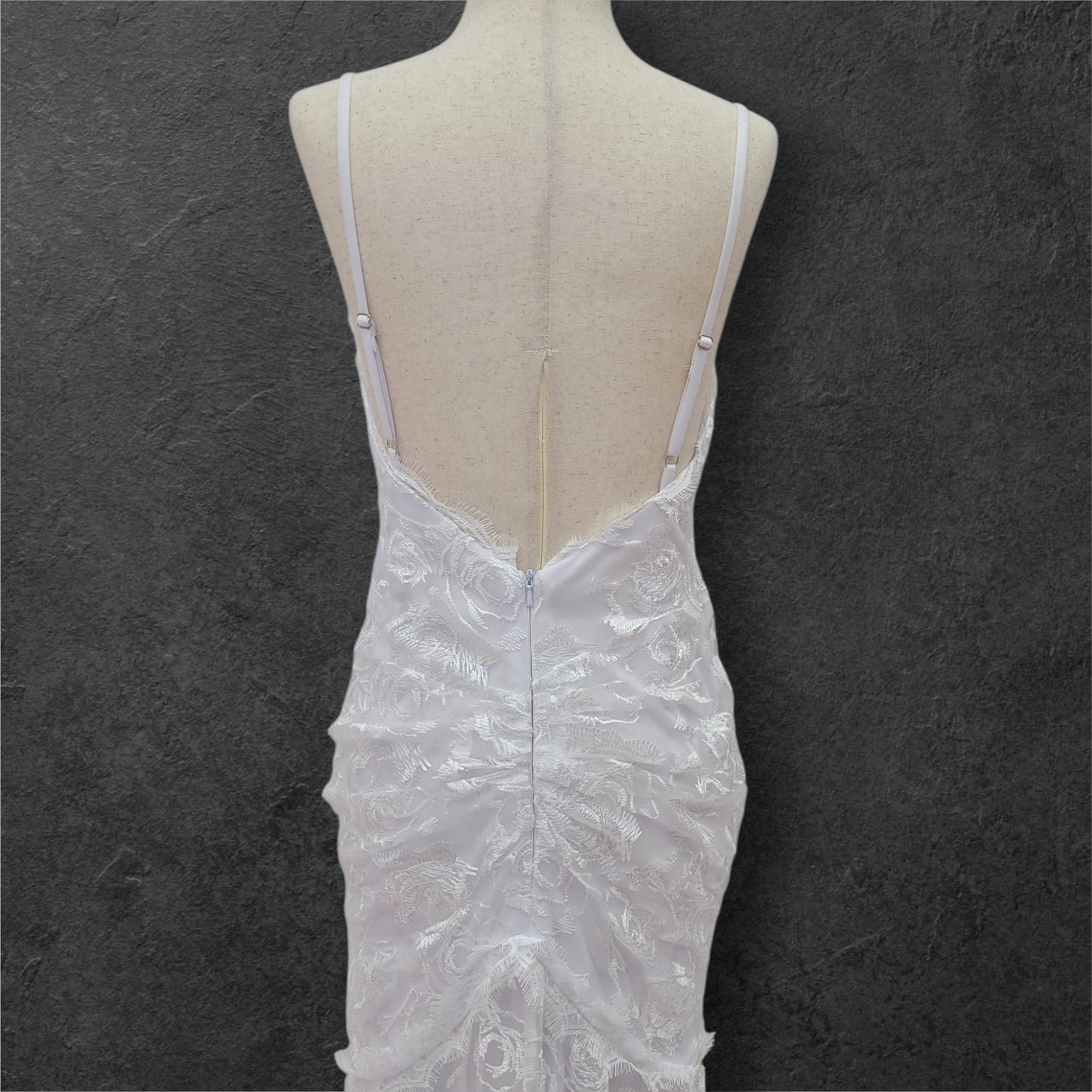 Beautiful Destination Wedding Dress with Rose Design and Low Back