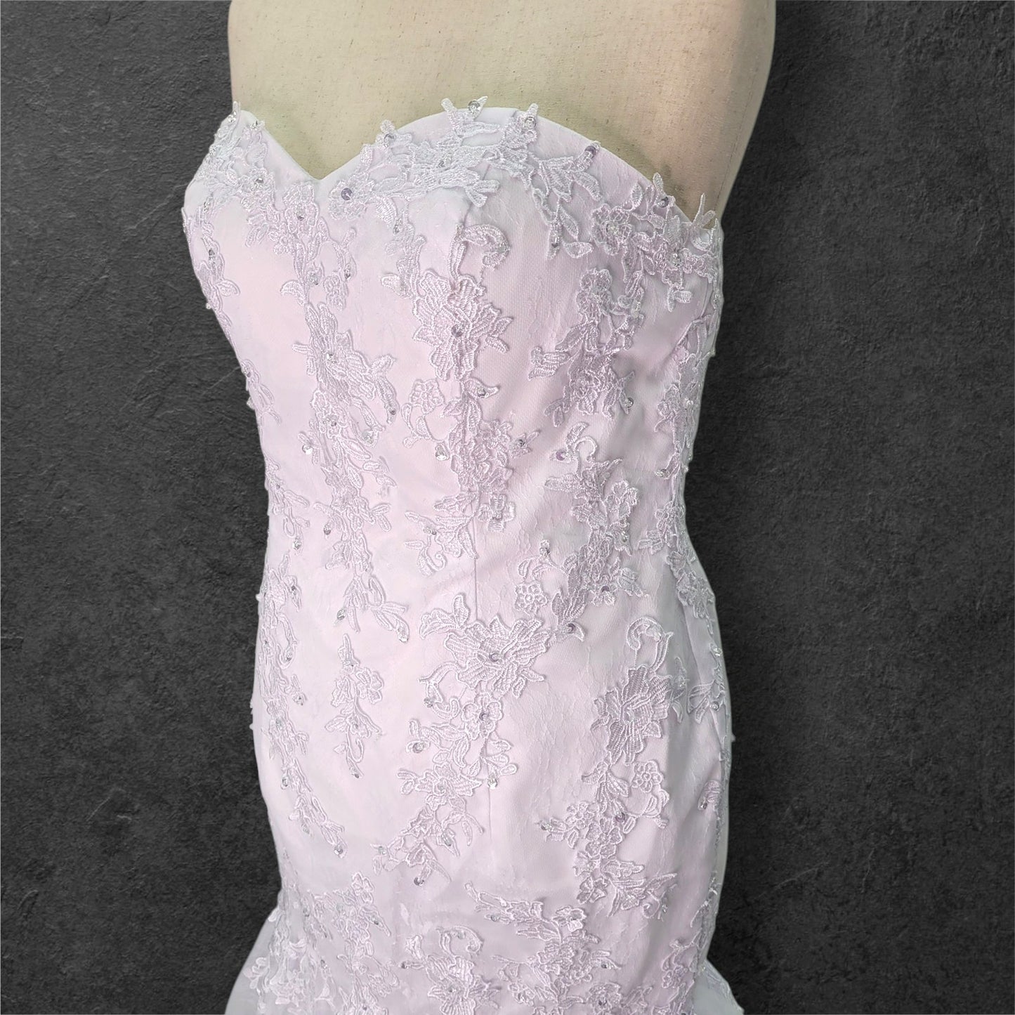 Strapless Trumpet Style Wedding Dress with Full Corset and Sweetheart Neckline