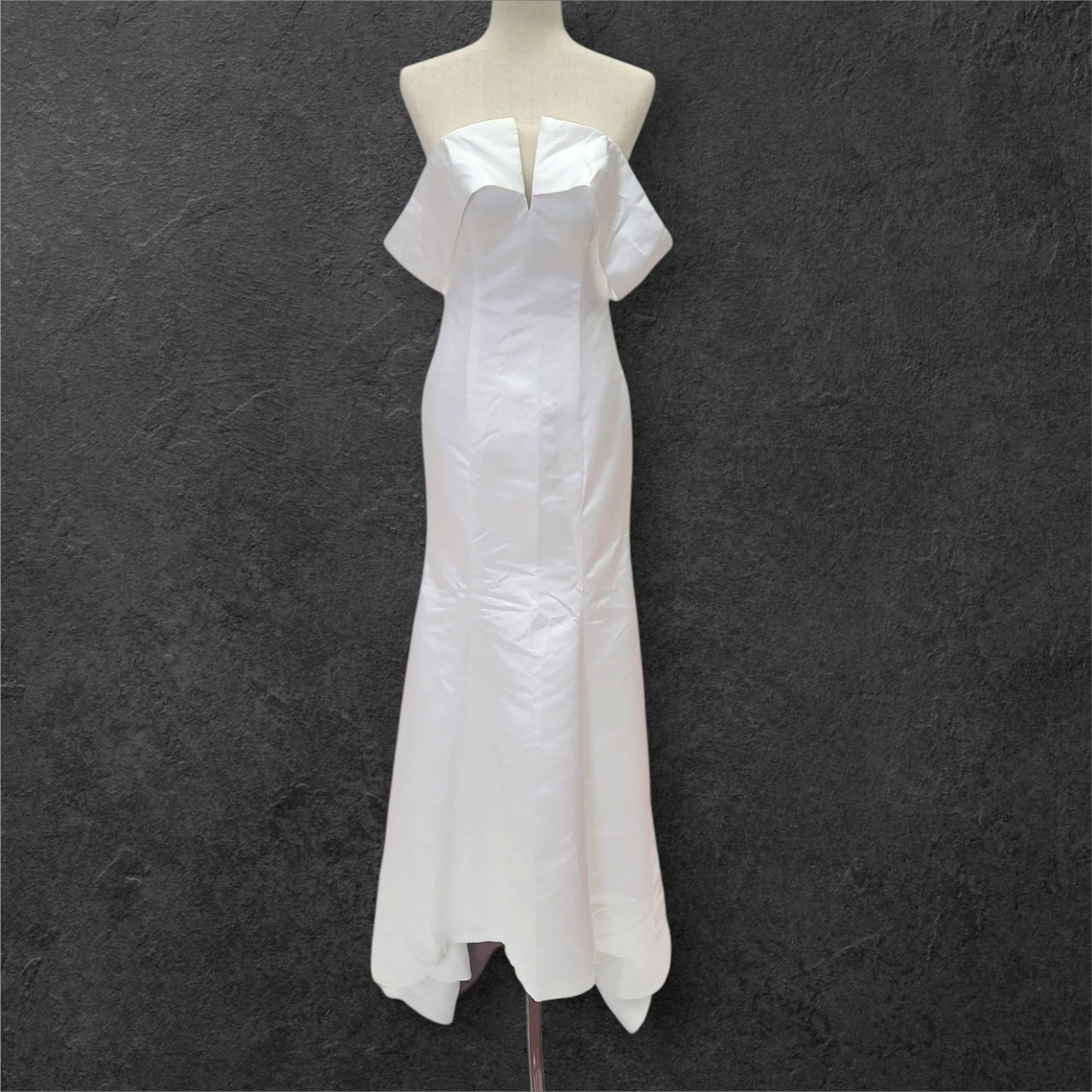 Fitted Off-Shoulder Satin Wedding Dress