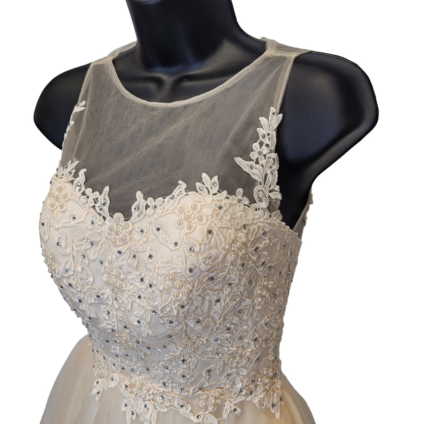 Women's Vanilla Short Mesh Sweetheart Dress