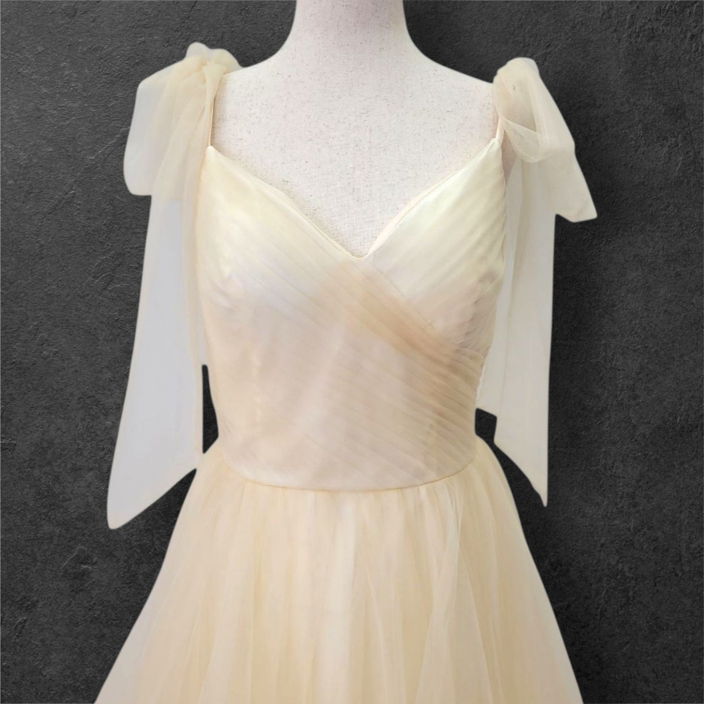 Champagne Tulle Ballgown Wedding Dress with Multi-Layered Skirt