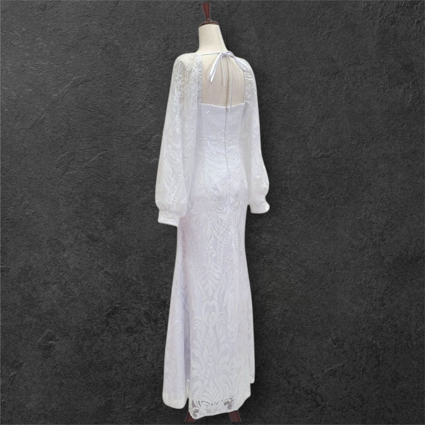 Fitted Sheath Wedding Dress with Patterned Sequins