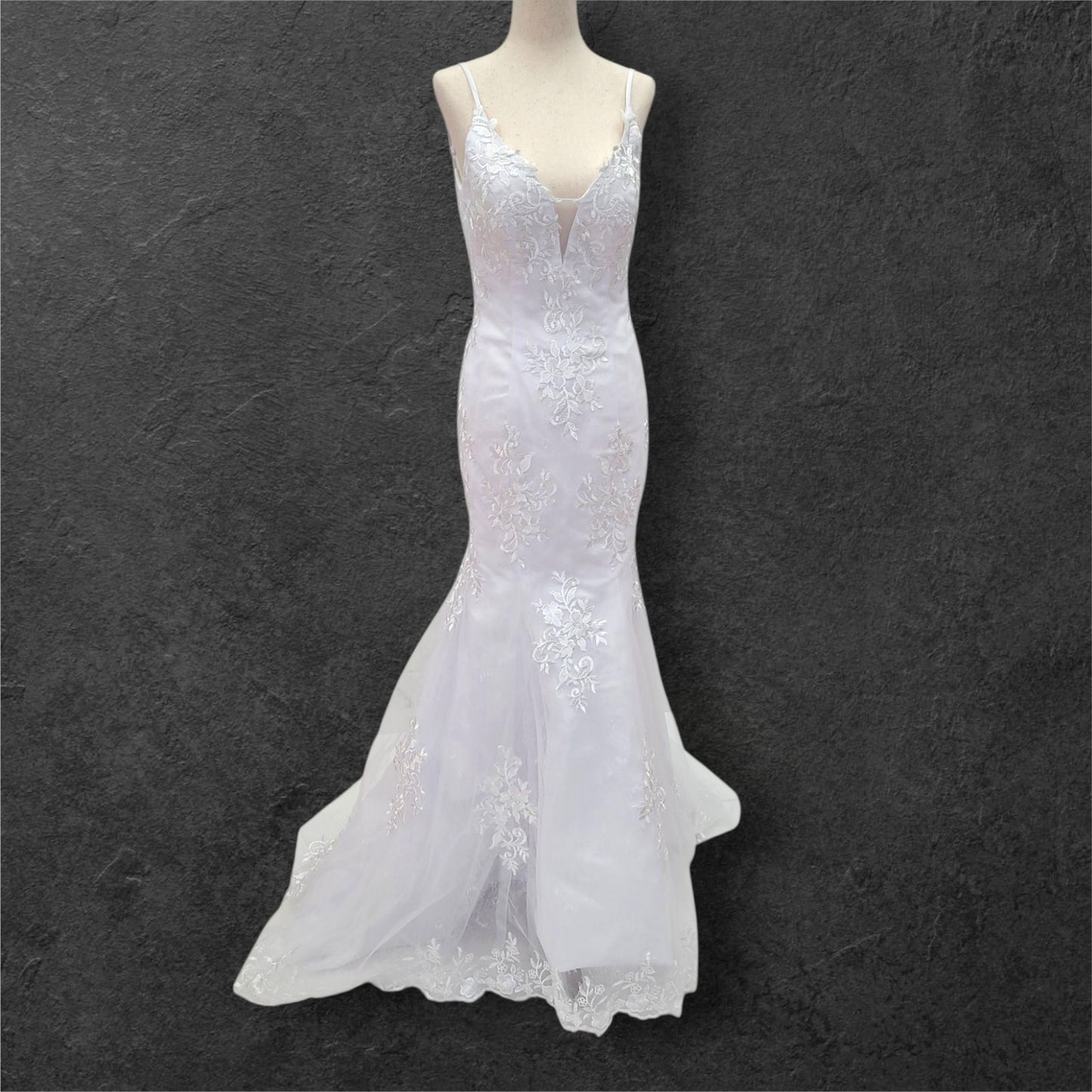 Low Back Mermaid Wedding Dress with Train