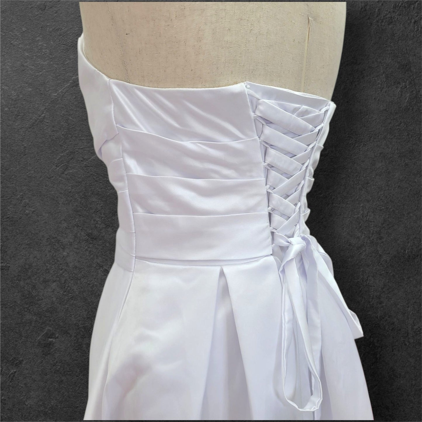 Strapless Satin Wedding Dress with Corset Back