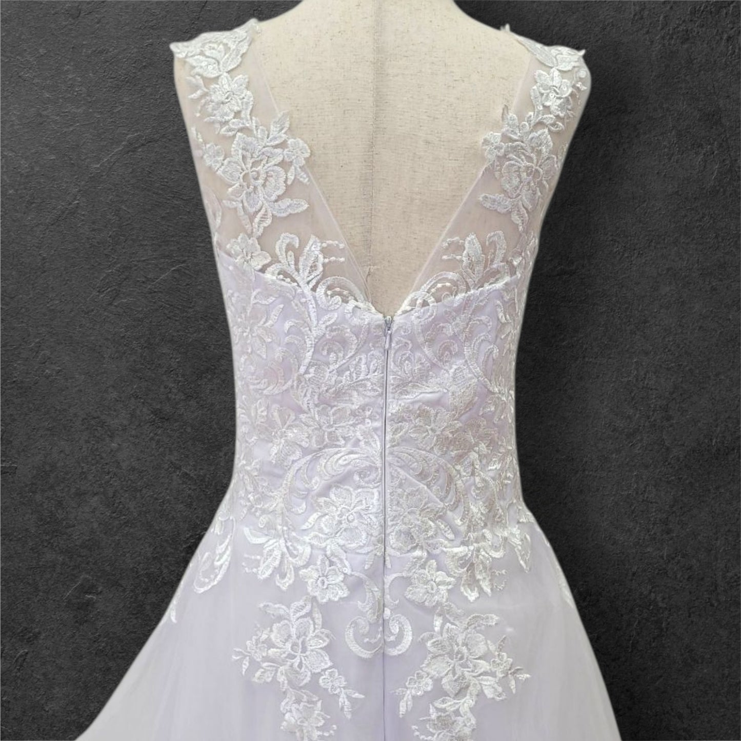 Drop Waisted A Line Wedding Dress with V Neck