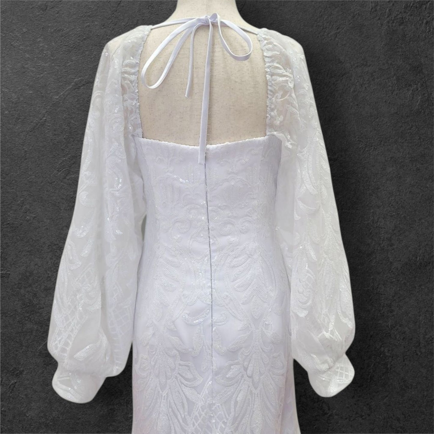 Fitted Sheath Wedding Dress with Patterned Sequins