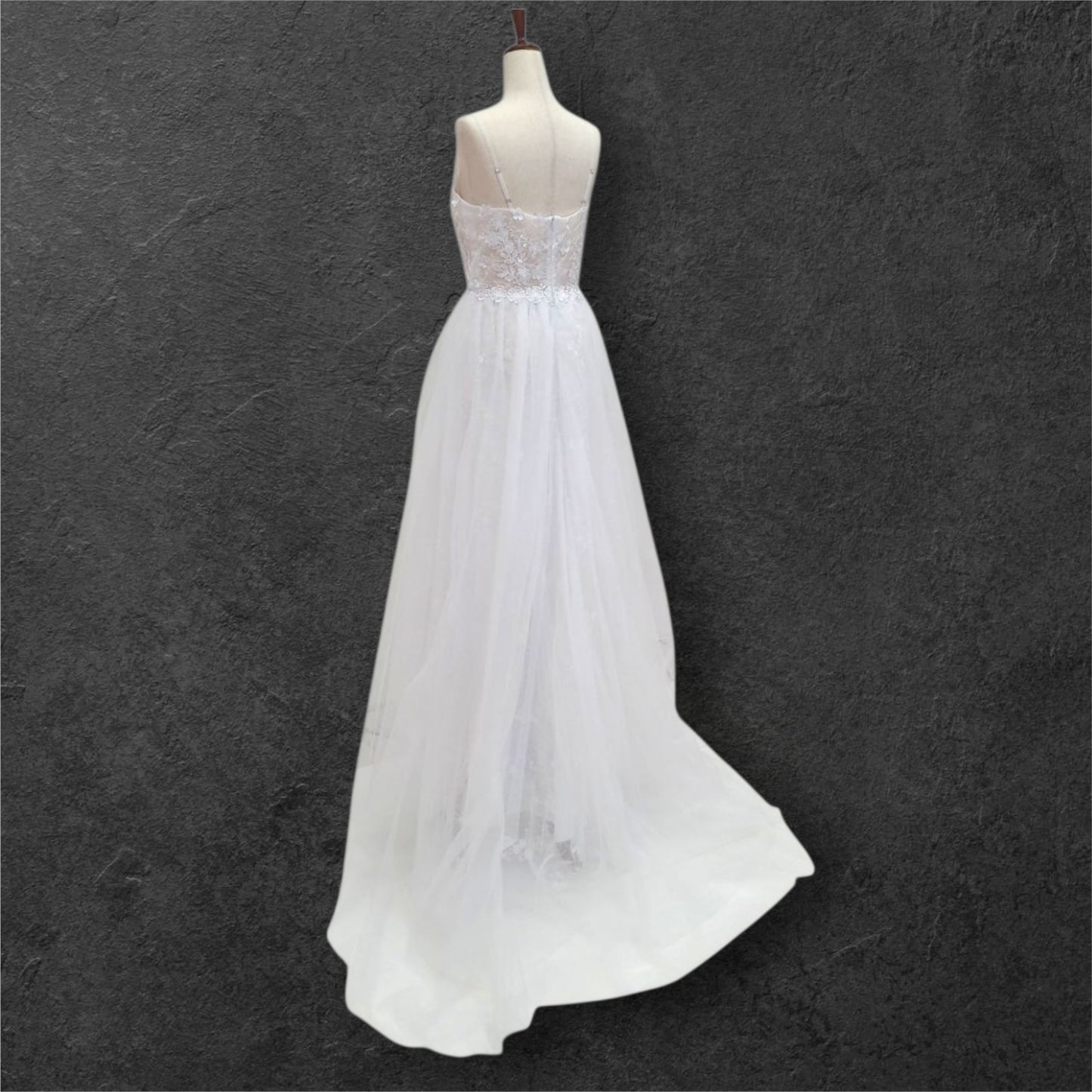 Floral V-Neck Wedding Dress