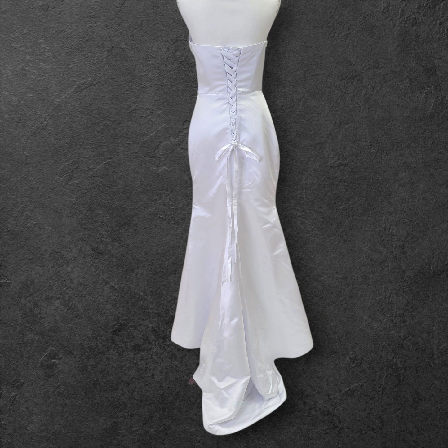 Stunning Strapless Satin Gown with Detachable Skirt