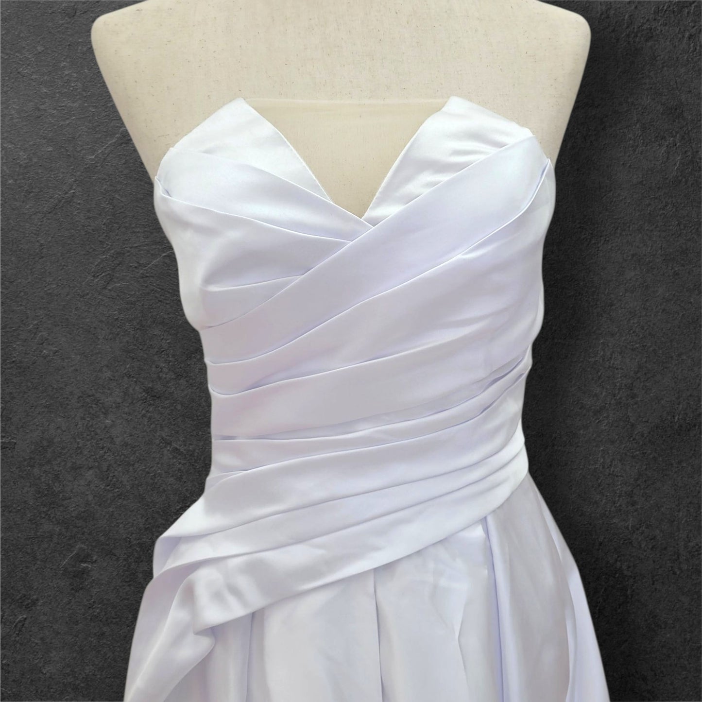 Strapless Satin Wedding Dress with Corset Back