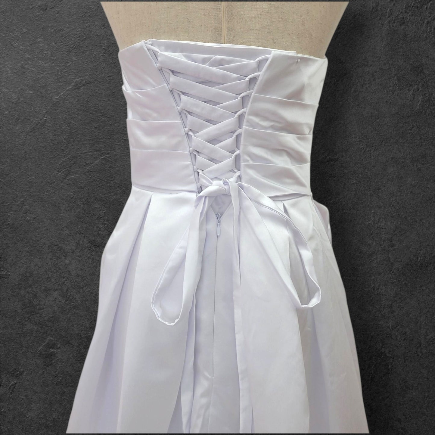 Strapless Satin Wedding Dress with Corset Back