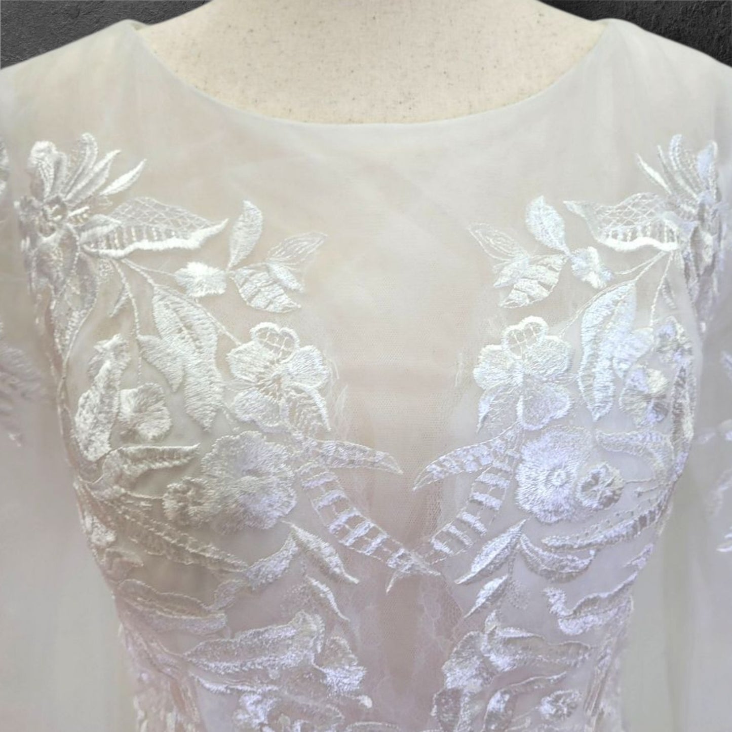 Trumpet Style Wedding Dress with Train and Fitted Long Sleeves