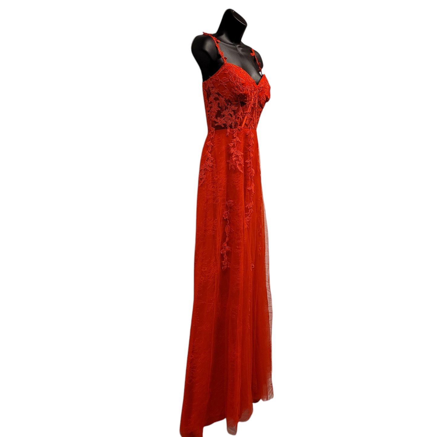 Bright Red Vine Corset Dress