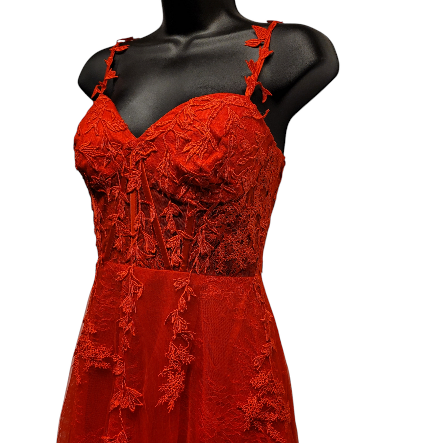 Bright Red Vine Corset Dress