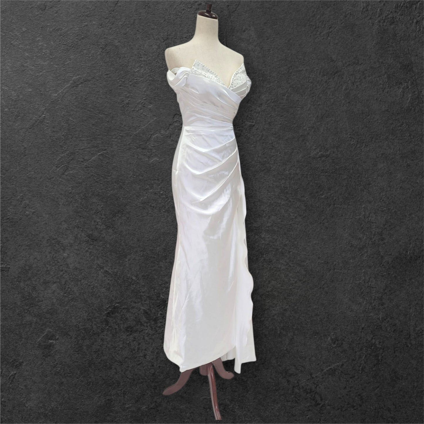 Off Shoulder Satin Wedding Dress with Corset Back