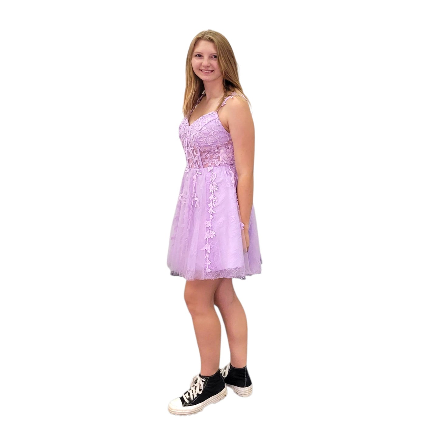 NWT Short Vine Cocktail Dress with Corset Back and Tulle Skirt