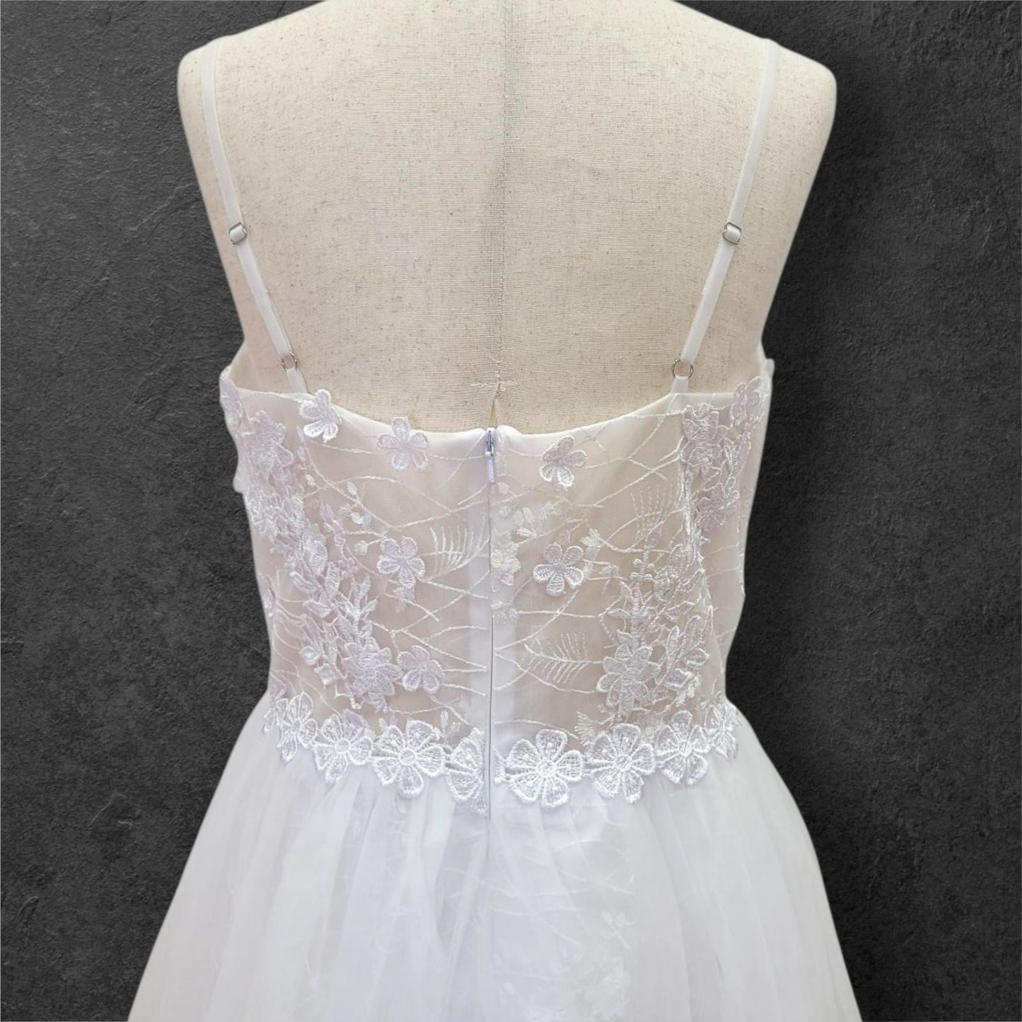 Floral V-Neck Wedding Dress