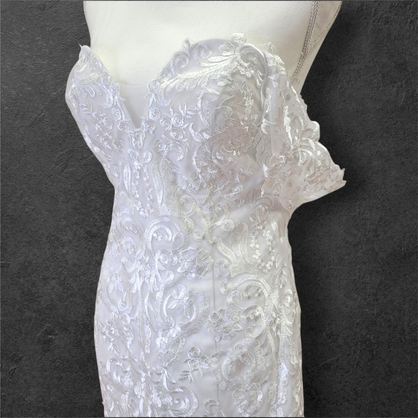 Off Shoulder Trumpet Wedding Dress with Train and Corset