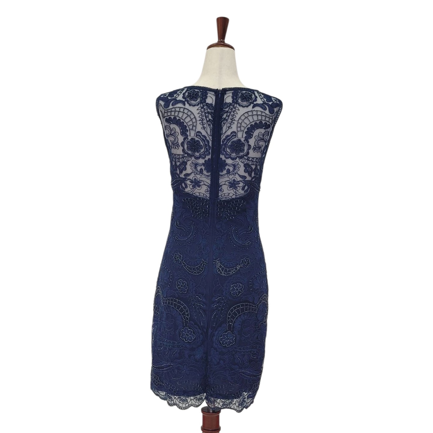 Navy Blue and Silver Sequin Cocktail Short Dress