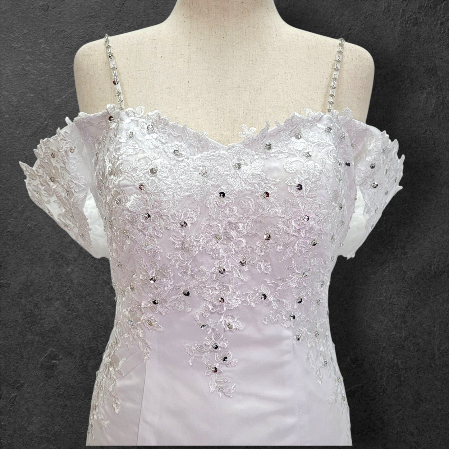 Fun Tulle Trumpet Skirt Wedding Dress with Corset Back and Off Shoulder Sleeves