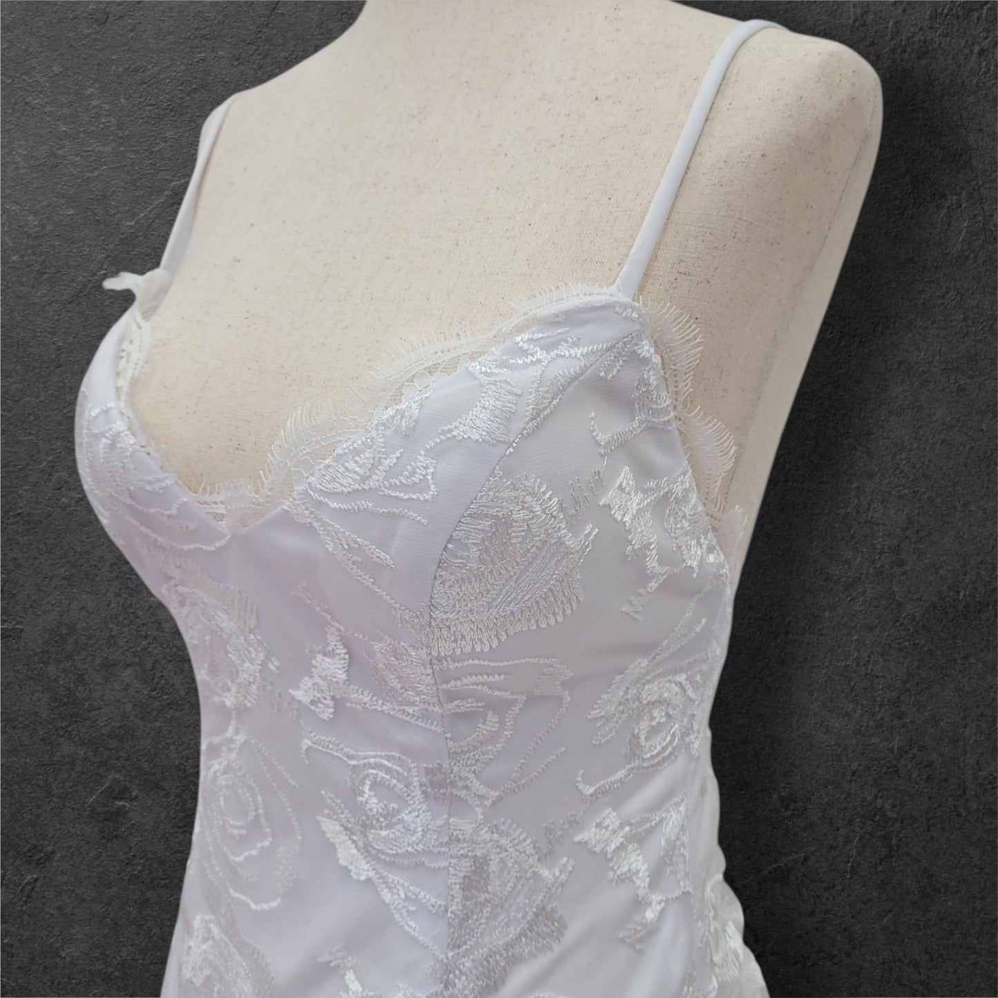 Beautiful Destination Wedding Dress with Rose Design and Low Back