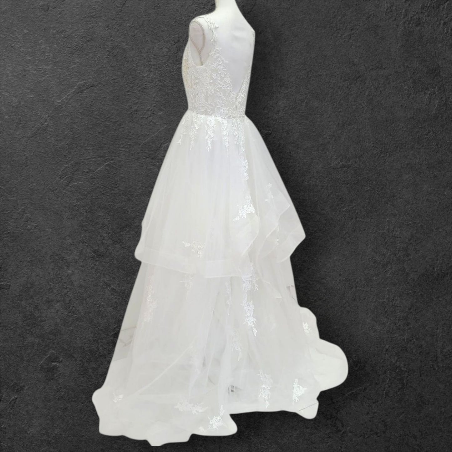 Tiered Skirt Ballgown Wedding Dress