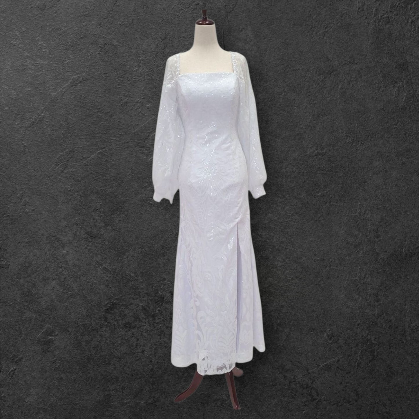 Fitted Sheath Wedding Dress with Patterned Sequins