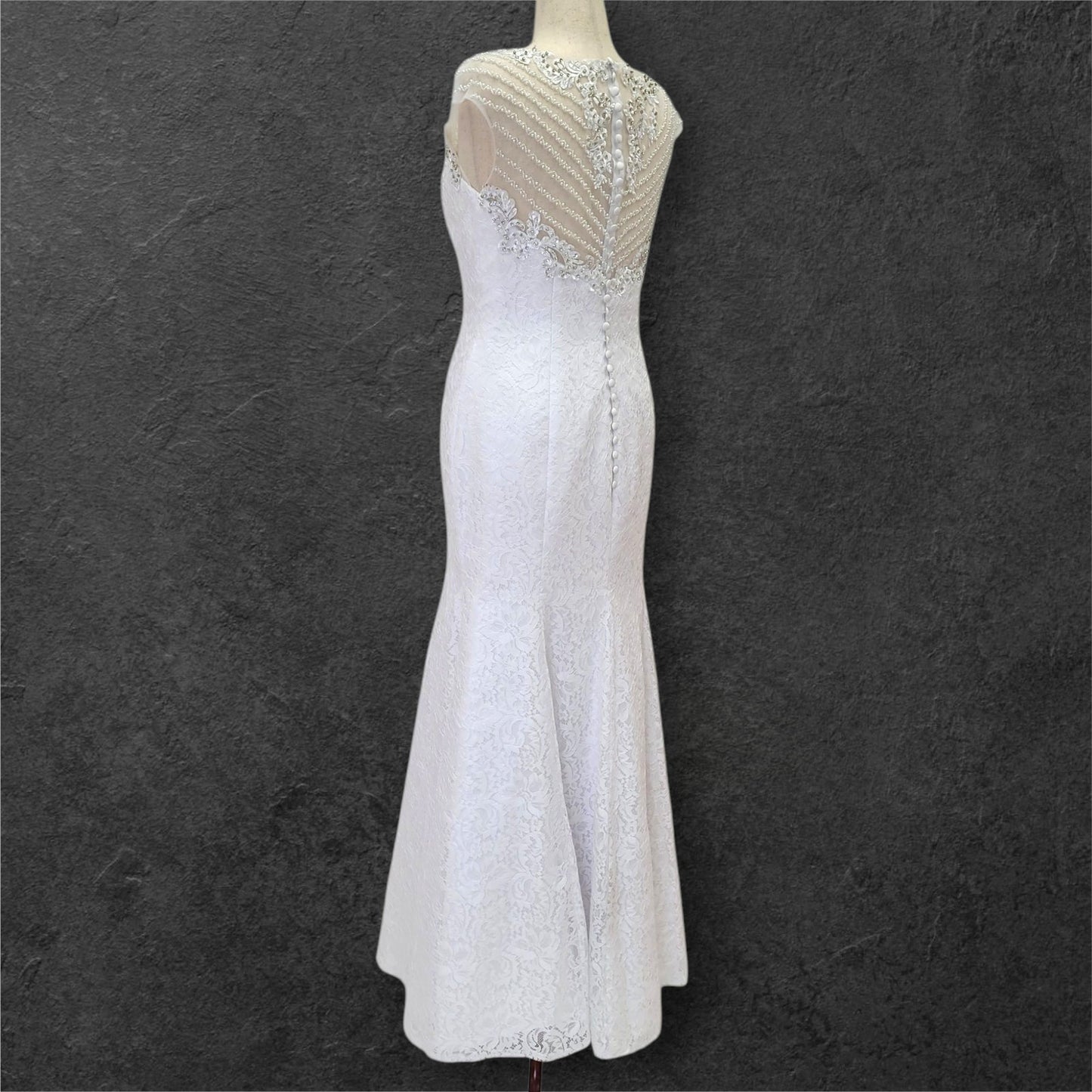 Intricately Beaded Wedding Dress with Plunge Neckline