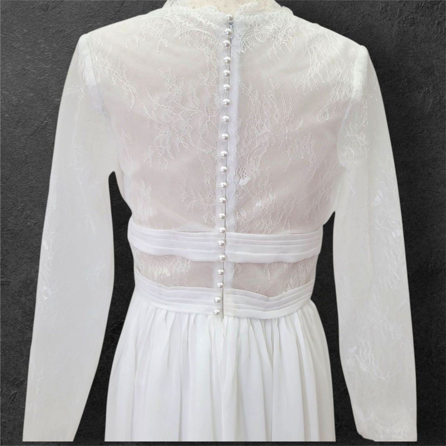 Boho Column Wedding Dress with Semi Sheer Midsection Band