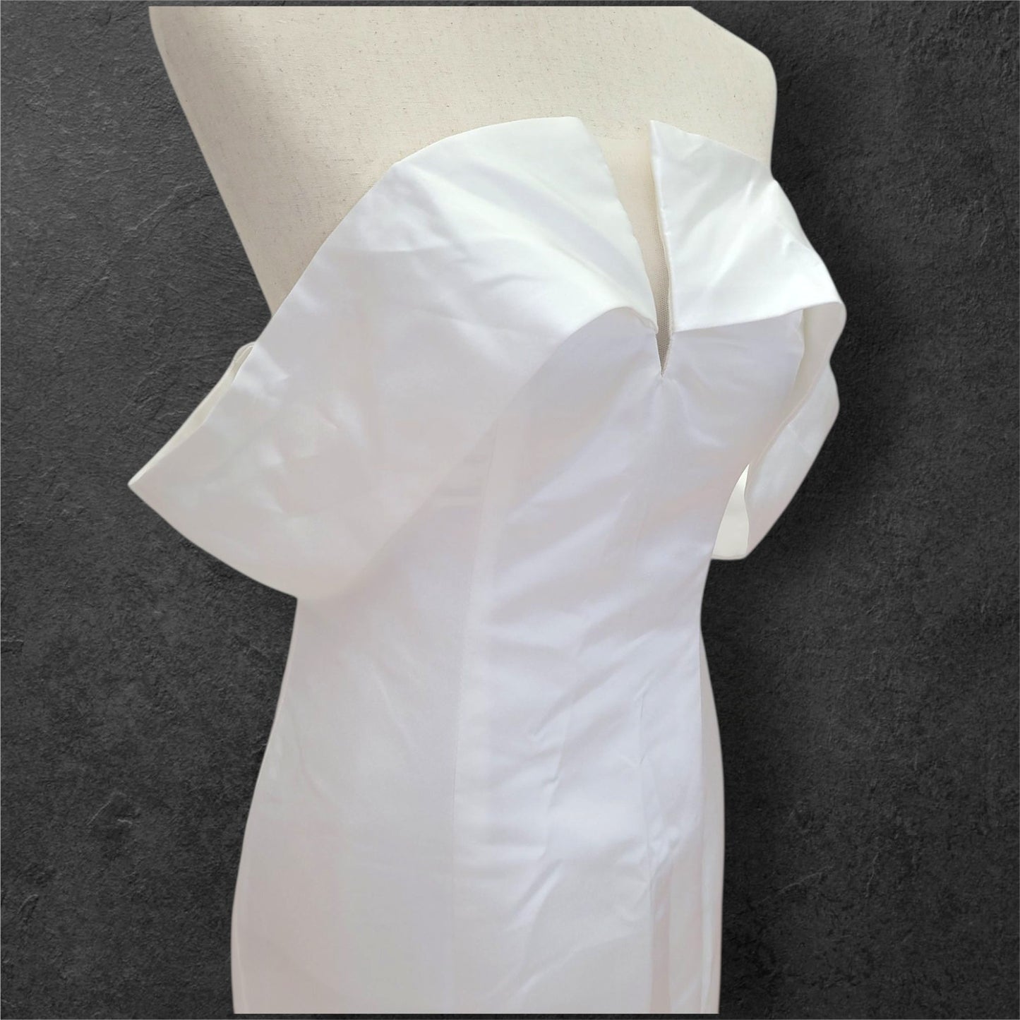 Fitted Off-Shoulder Satin Wedding Dress