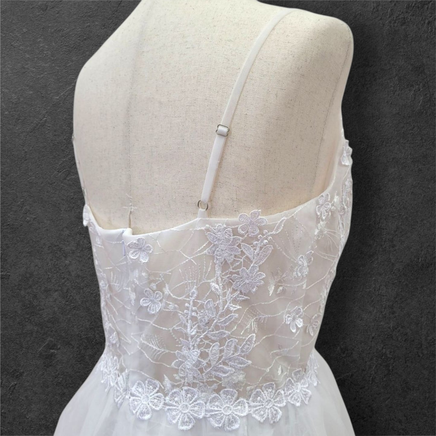 Floral V-Neck Wedding Dress