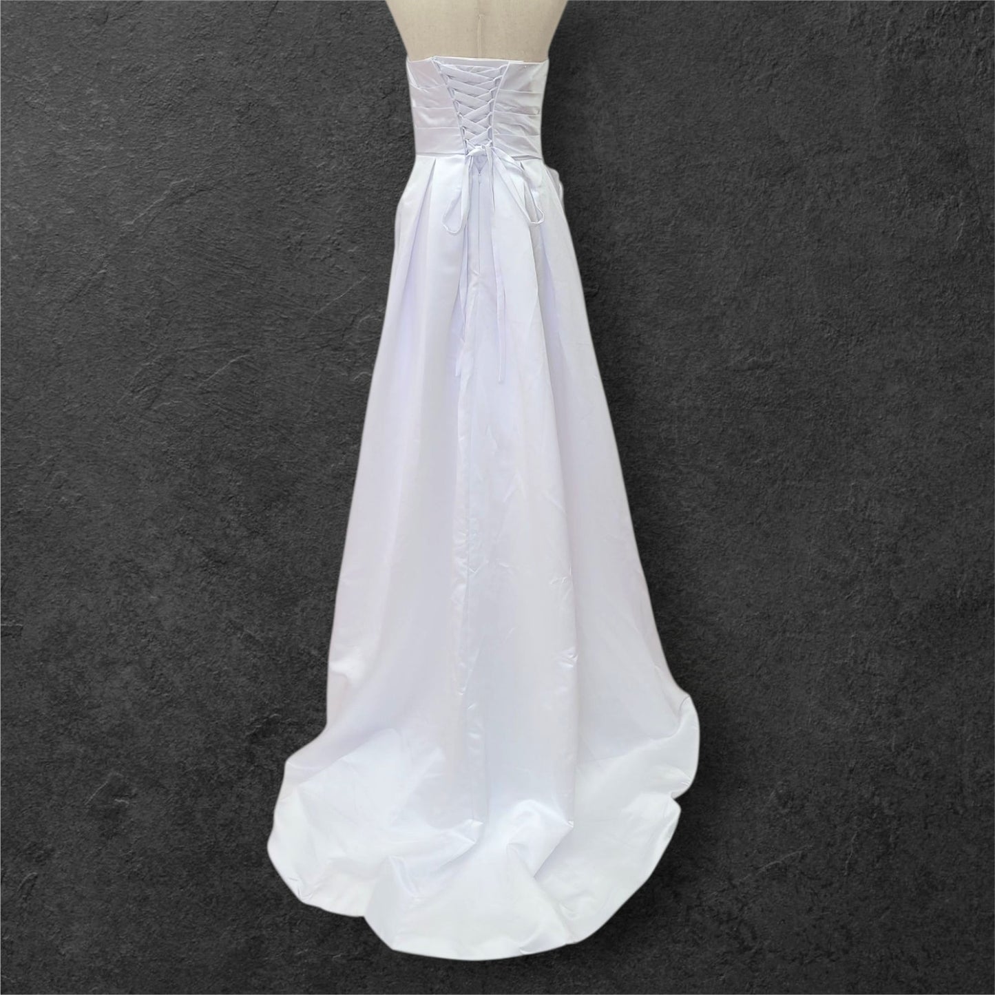 Strapless Satin Wedding Dress with Corset Back