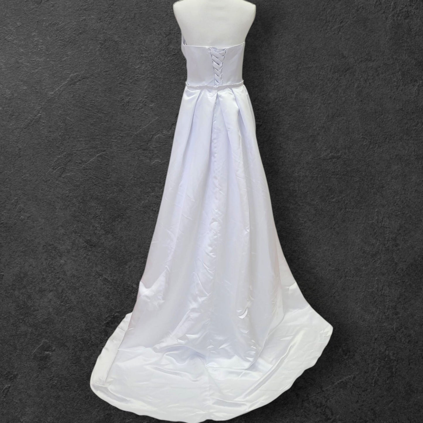 Stunning Strapless Satin Gown with Detachable Skirt